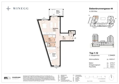 2-Zimmer-Wohnung kaufen in Wien – 48,8 m², € 397.300 – Bild 9 von 9