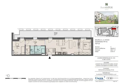 3-Zimmer-Wohnung mieten in Mödling – 68,68 m², € 1.234 – Bild 2 von 12
