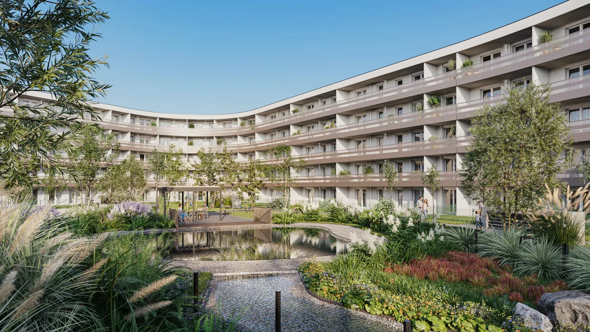 viéno - Innenhof-Traum: Helle 3-Zi-Wohnung mit Süd-LOGGIA ab 11/2026, provisionsfrei vom Bauträger - Ansicht 2