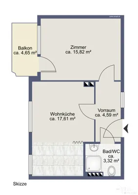 2-Zimmer-Wohnung mieten in Sankt Veit an der Glan – 41,34 m², € 312 – Bild 10 von 10