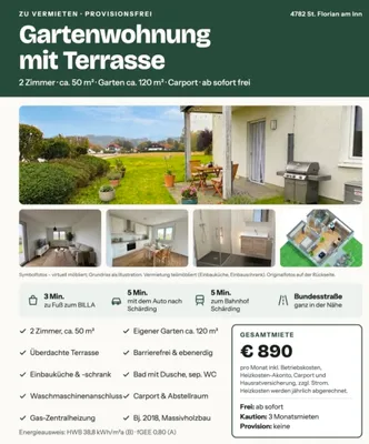 2-Zimmer-Wohnung mieten in Schärding – 50 m², € 890 – Bild 2 von 14