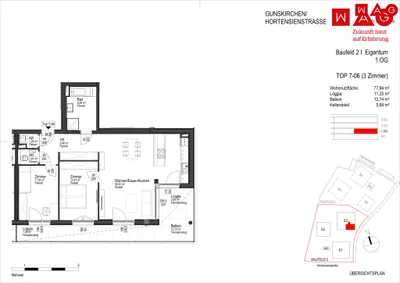 3-Zimmer-Wohnung kaufen in Wels-Land – 77,94 m², € 351.100 – Bild 5 von 6