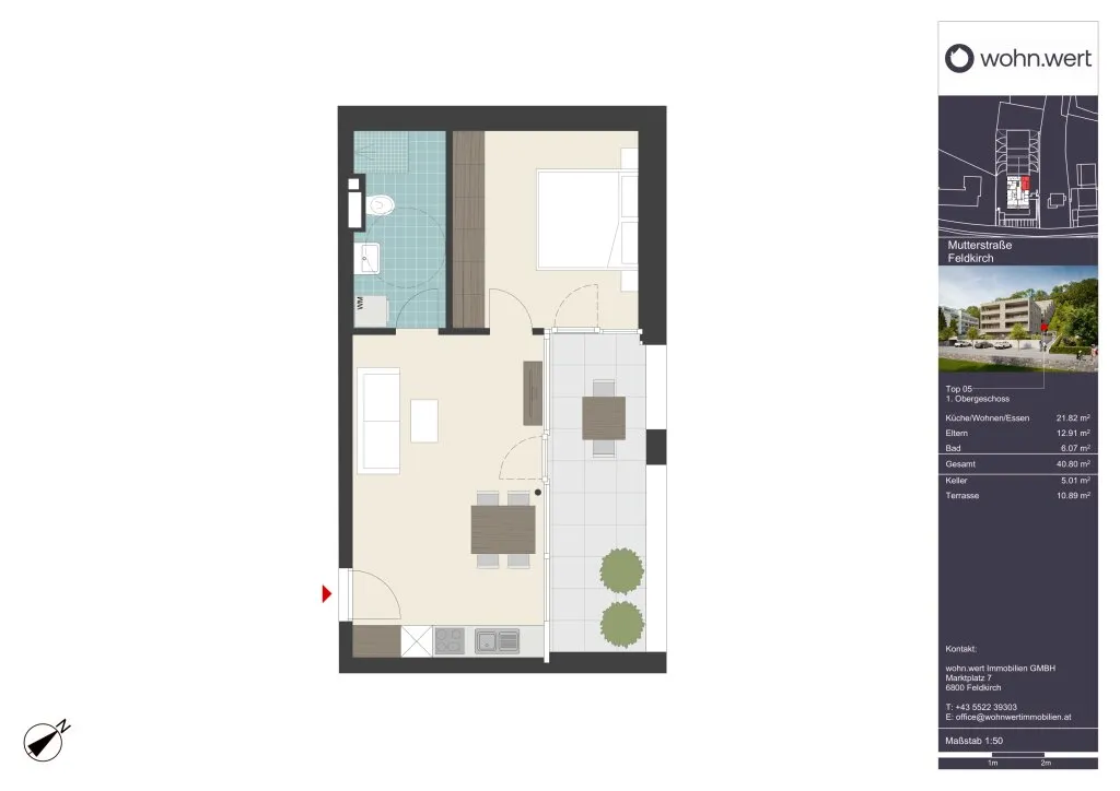 Wohnanlage "Hillside" - kleine aber feine 2-Zimmerwohnung - Top 05 - Ansicht 2