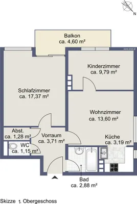 3-Zimmer-Wohnung kaufen in Salzburg-Umgebung – 52,97 m², € 335.000 – Bild 7 von 7